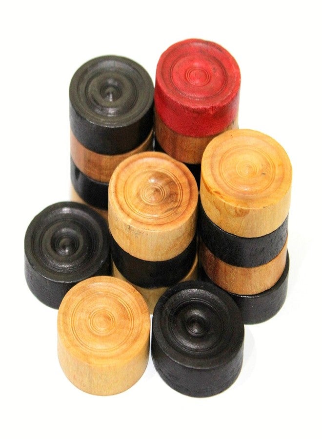 LUCKYMORDEN Wooden Carrom Coins Set | Carrom Board Game Pieces for Kids and Adults - Image 3